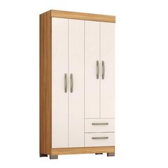 Roupeiro Notável 4 Portas  2 Gavetas NT 6010 (Freijó Trend/Off White)