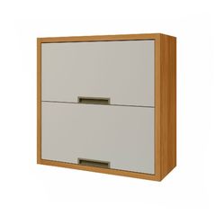 Armário de Madeira Nesher Imperatriz 80 cm 2 Portas Basculante Freijó-Off White