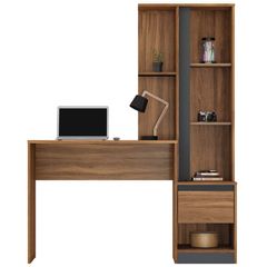 Mesa Para Computador Demóbile Com Armário Morada Amêndola Touch Grafito