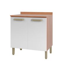 Balcão de Madeira Telasul 2 Portas Pimenta 0,80 m Freijó/Branco