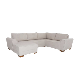 Conjunto Sofá Canto Zeep Dennver Tecido 546 Cinza
