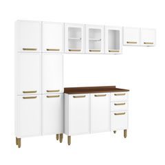 Cozinha Completa 100% Aço 14 Portas 2 Gavetas Bella Bertolini - Branco