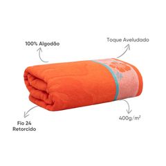 Toalha de Praia Appel 78cm x 150cm Hibisco Cenoura