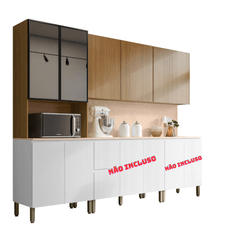 Cozinha De Madeira Kit's Paraná 3 Peças Art Freijó Artico/Freijó