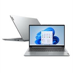Notebook Lenovo Ideapad 1I SSD 128GB Prata, Dual Core, 4GB Ram, Tela 15.6", Windows 11