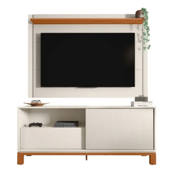 Rack Com Painel Caemmun Mondrian Off White Freijó