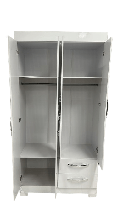 Roupeiro Notável 4 Portas 2 Gavetas NT 6010 (Branco/Rosa)