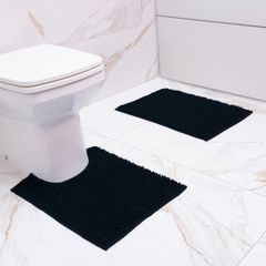 Jogo de Banheiro Appel 02 Peças Popcorn Preto