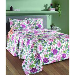 Kit Colcha Casal Dohler 3 Peças 2,20mx2,50m AM-1558 Piquet Jade