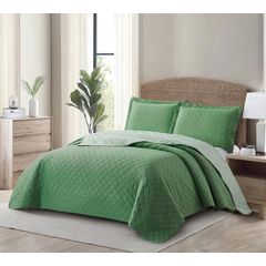 Kit de Colcha Appel Matelassê 03 Peças Casal Verde Real