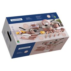 Kit Cozinha Tramontina 14 peças com Aluminio Antiaderente  Starflon Max Mocaccino