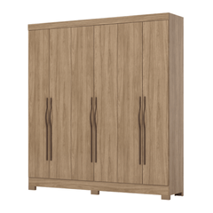 Roupeiro Henn B368 6 Portas e 2 Gavetas Jequitibá Brilho