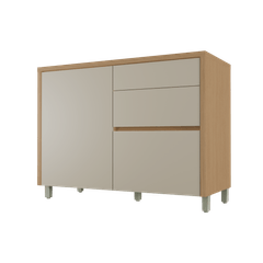 Balcão Nesher 01 Portas 03 Gavetas 1,20m Condessa Carvalho Greice