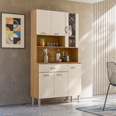 Kit Cozinha de Madeira Kit´s Paraná Golden Plus 6 Portas 1 Gaveta Freijó Soft