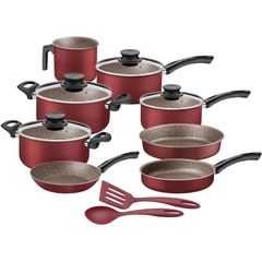 Jogo de Panelas Tramontina 10 Peças Paris Antiaderente Vermelha
