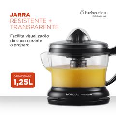 Espremedor Mondial E02 Premium 1,25L Black 220V