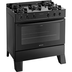 Fogão Atlas Milão Glass 5 Bocas Preto 220v