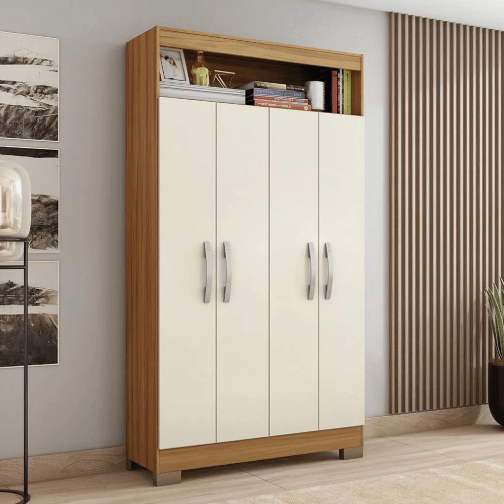 Multiuso Notável 4 Portas NT4040 Com Nicho Freijó Trend/Off White