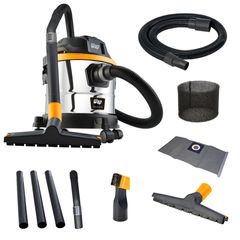 Aspirador de Pó e àgua Wap GTW 15 Inox 1700W Mangueira de 1,7 metros, Cabo elétrico de 2,5 metros, Bico múltiplo