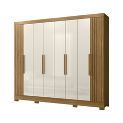 Roupeiro Moval 8 Portas 4 Gavetas Diplomata Freijó Off White