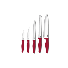 Conjunto de Facas Brinox 5 Peças Cross Vermelho