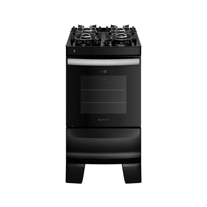 FAGASSETN BLACK SHEPHERD サイズ4 Fogão Atlas Agile Glass 4 Bocas Preto Bivolt