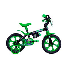 Bicicleta Infantil Cairu Aro 12 Masc.Play Kids Preto/verde com rodinhas