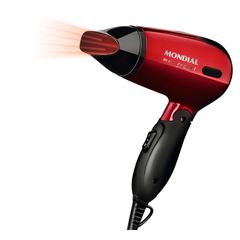 Secador de Cabelo Portátil Maxis Travel Mondial SC-10 Bivolt, 1200W, Vermelho/Preto –