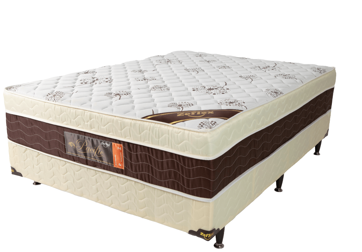 Unibox Casal Zeflex 138X188X66 Pacific Molas Ensacadas Bege/Marrom