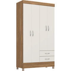 Roupeiro Demóbile 4 Portas 2 Gavetas Astro Com Pé Amêndola Off White