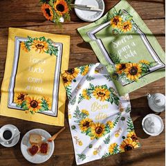 Pano de Copa Dohler Prata 45cmx65cm Girassol