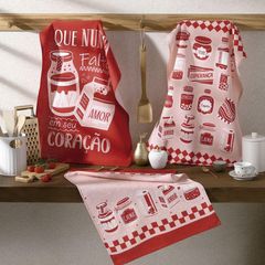 Pano de Copa Dohler Prata 45cm x 65cm Sentimentos