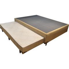 Base Box Casal Zeflex Maré Com Cama Auxiliar Cor Bege Tamanho (138x188x43)