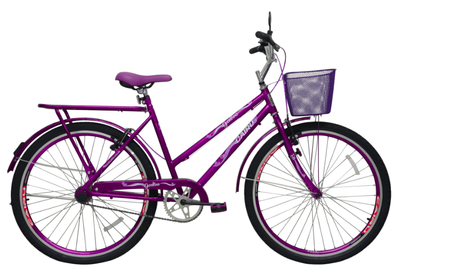 Bicicleta Cairu Aro 26 Genova Violeta Com Cesta Pers. Freio V Brake