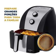 Fritadeira Elétrica Air Fryer Britânia BFR51 5,5 Litros Preto/Inox