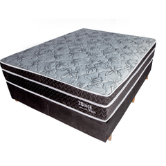 Conjunto box Casal 1,58x198x75 Zblack Zeflex(preto)