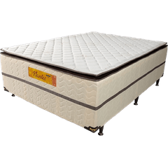 Unibox Casal Zeflex 138X188X66 Nantes Prime Com Pillow Top Bege