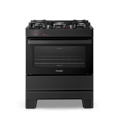 Fogão Esmaltec Ideal Top Glass T5VAP 5126 5 Bocas com Mesa de Vidro Preto