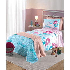 Jogo de Cama Infantil Dohler 03 Peças Priori Mini Mermaid