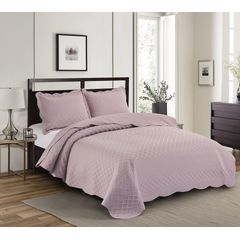 Kit de Colcha Camesa Ilusion Orla 03 Peças King Rose, 260X280