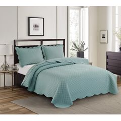 Kit de Colcha Camesa Ilusion Orla 03 Peças Queen Piscina, 240X260