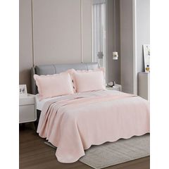 Kit de Colcha Camesa Neo Velvet 03 Peças Queen Rosé