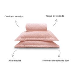 Kit de Colcha Appel Velvet 03 Peças Queen Rosa Balé