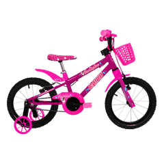 Bicicleta Cairu Bike Aro 16 Infantil Fadinha MTB Reb Cairu com Cestinha Rosa/pink