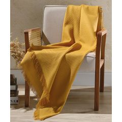 Manta de Algodão Dohler Marrocos 1,50mx2,10m Mostarda