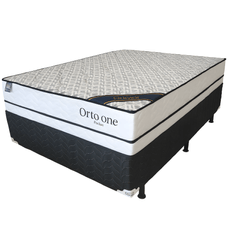 Conjunto Box Casal 138 x 188 x 73 Orto Com Eurotop Molas Ensacadas Ortolar (Branco Preto)