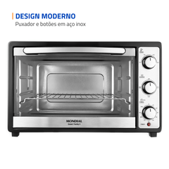 Forno de Bancada Mondial FRN-52-B Elétrico 52 Litros Preto/Inox