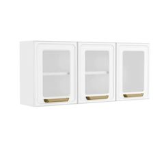 Armário de Aço Bertolini Bella Triplo Com Vidro Branco