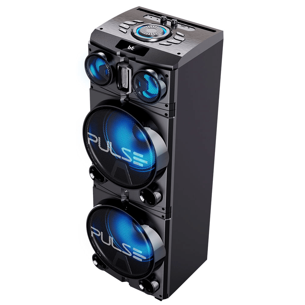 Caixa Amplificada Pulse Storm 1500W RMS Torre, Bluetooth, Rádio FM