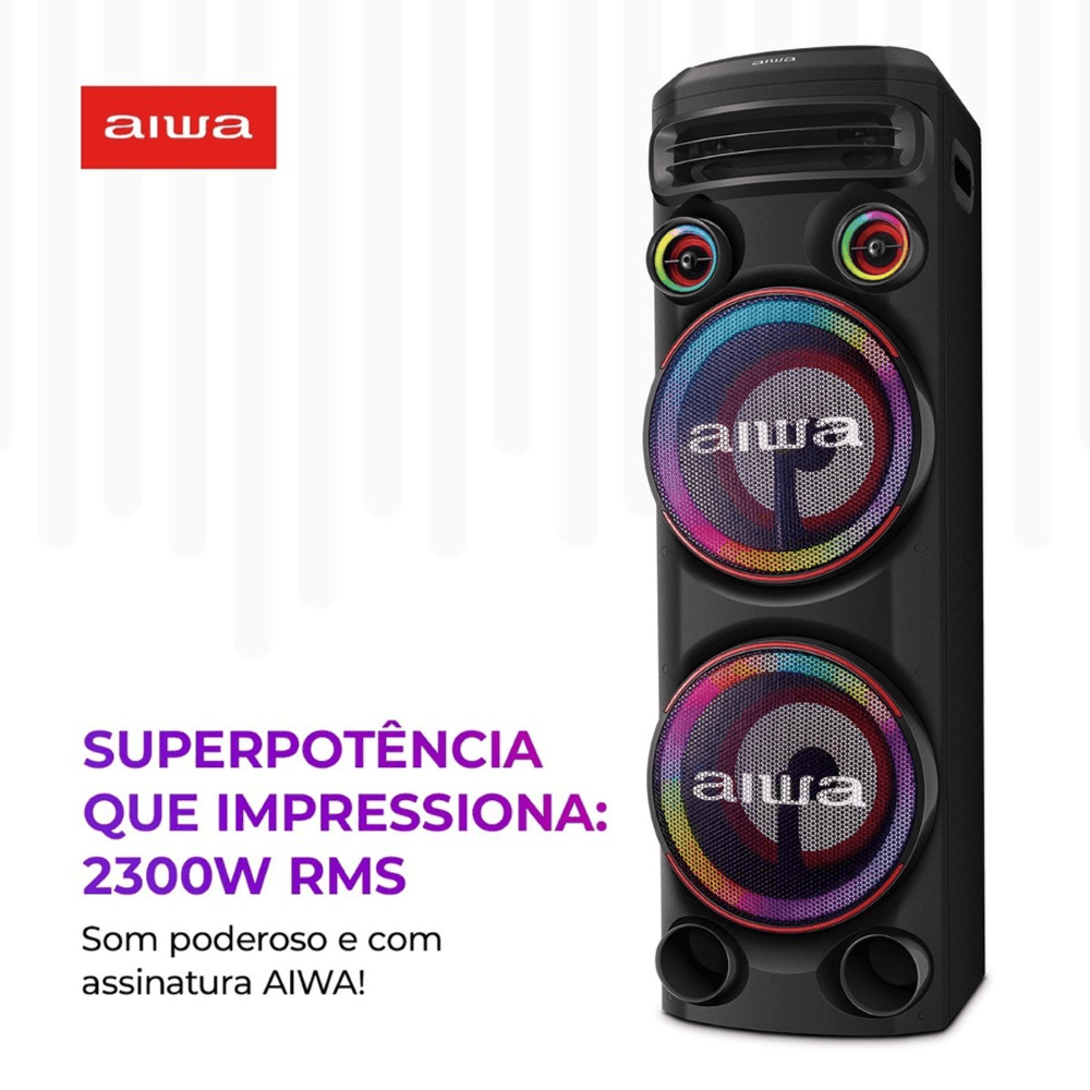 Torre de Som AIWA T2W-02 2300W 2Woofers10